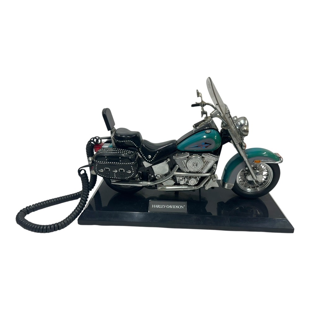 Harley Davidson Heritage Softail Telemania Motorcycle Telephone Teal Untested